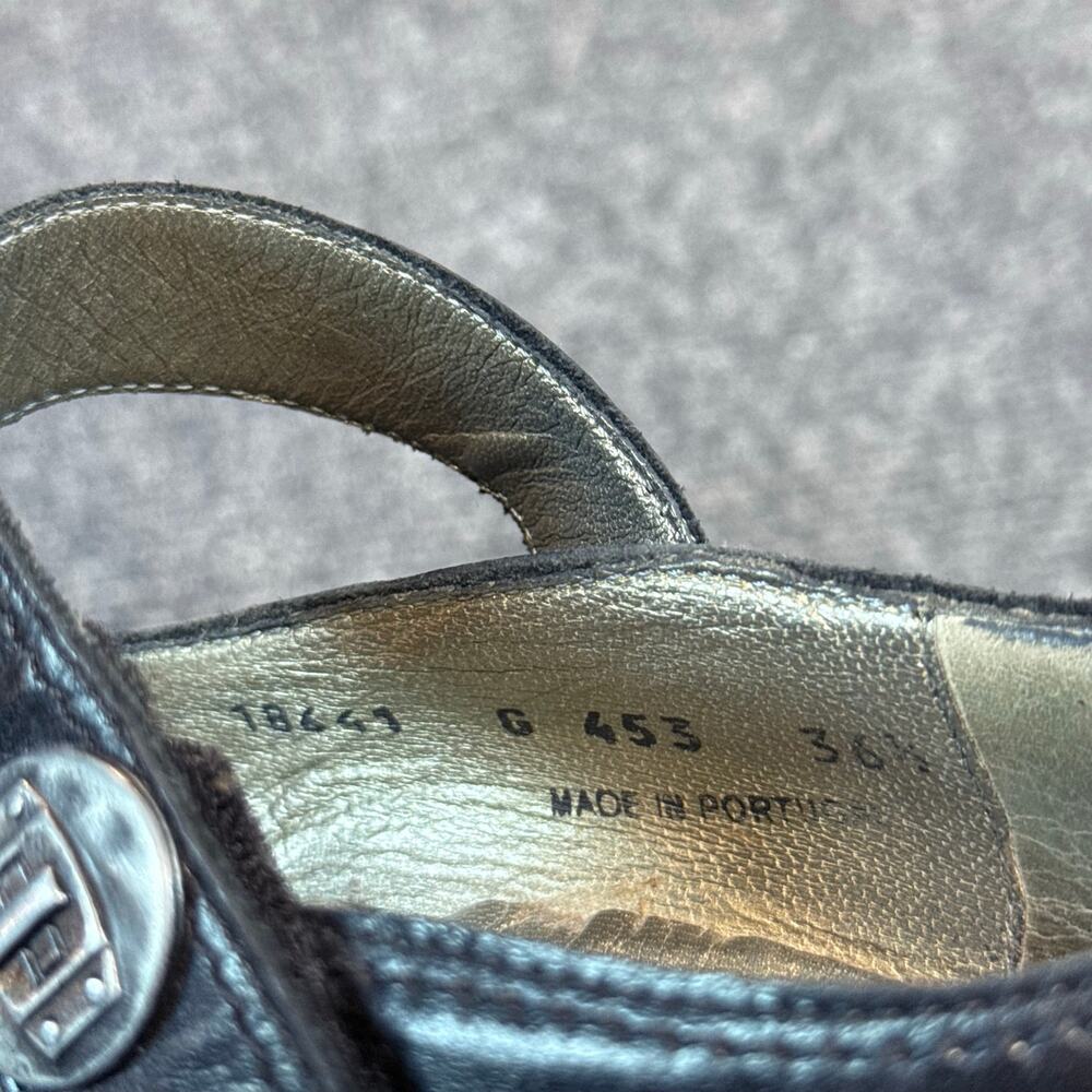 Fidji Black Leather Mary Jane Pumps Shoes Heels Womens 6 EU 36.5 Professional - Picture 8 of 10